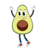 a cartoon avocado with arms , legs and a face is standing on a white background .