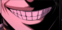 a close up of a cartoon character 's mouth with a large smile