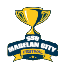 a logo for ssb marelan city festival with a trophy on top