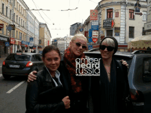 three women posing for a picture with the words amber heard russia