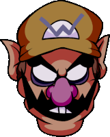 a cartoon drawing of wario wearing a hat