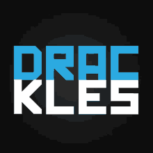 a blue and white logo that says drag kles