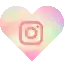 it is a pixel art of a heart with an instagram logo on it .