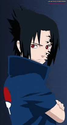 sasuke uchiha from naruto has a scar on his face .