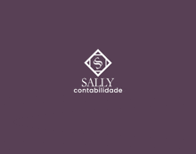 a logo for a company called sally contabilidade on a purple background