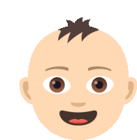 an illustration of a baby 's face with a big smile