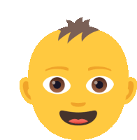 a cartoon illustration of a baby 's face with a big smile on it