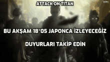 a poster for attack on titan with a group of people