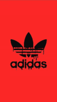 a red background with a black adidas logo