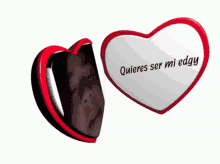 a heart with a picture of a child and the words quieres ser mi edgy on it