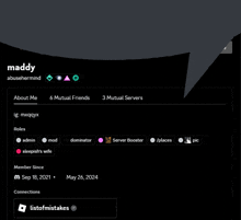 a screenshot of maddy abusermind 's profile on roblox