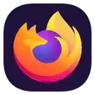 a firefox app icon with a fox and a flame on a black background .