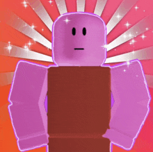 a cartoon character with a purple glowing head and purple arms