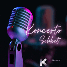 a microphone with the words konserto solbet written above it