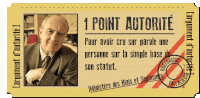 a ticket that says 1 point autorite with a picture of a man on it