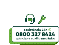 a green and white sign that says 24h assistance on it