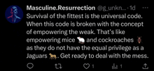 a screenshot of a tweet from masculine.resurrection