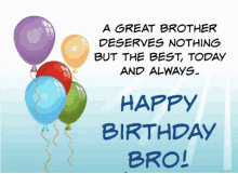 a birthday card for a great brother with balloons