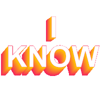 a logo that says i know in orange letters on a white background