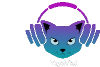 a cat wearing headphones with the name yayavlad written below it