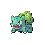 a pixel art of a pokemon bulbasaur with a green tail on a white background .