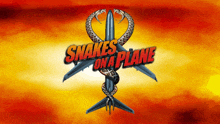 a poster for snakes on a plane shows a plane with two snakes wrapped around it