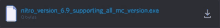 a screenshot of a file that says nitro version 69 supporting all mc version.exe