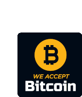 a sticker that says we accept bitcoin