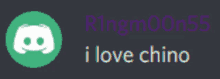 a discord logo with the words ringmoon55 i love chino below it