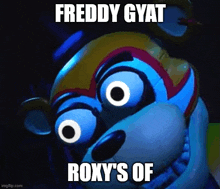 freddy gyat is a cartoon character from five nights at freddy 's and roxy 's of