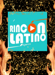 a blue sign that says rincon latino agencies