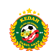 a logo for kedah darul aman with a soccer ball in the center