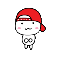 a cartoon character wearing a red hat with the number 8 on his chest .