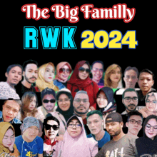 a group of people posing for a photo with the big family rwk 2024 written above them