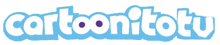 a logo for cartoonitotu is blue and white