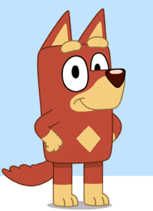 a cartoon dog is standing with his hands on his hips .