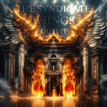 a poster for the syndicate wings outfit shows a building on fire