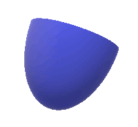 a blue object on a white background that looks like a bowl