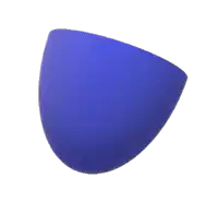 a blue object on a white background that looks like a bowl