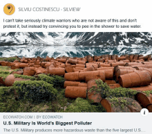 a picture of a pile of rusted barrels with a quote from silviu costinescu on the bottom