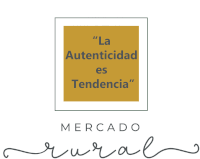 a logo for mercado rural with a quote in spanish