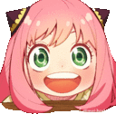 a girl with pink hair and green eyes is smiling and looking at the camera .