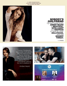 amber heard is featured in a magazine advertisement