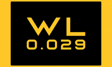 a black and yellow sign that says wl 0.029 on it