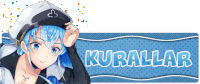 a picture of a girl with blue hair and the word kurallar on the bottom