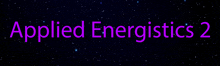 applied energetics 2 is written in purple letters on a dark background