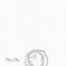 a black and white drawing of a circle with the words flipa clip below it