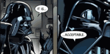 darth vader has a speech bubble that says " it is acceptable "