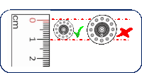 a ruler is shown with a check mark and an x