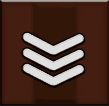 a brown square with three white arrows on it